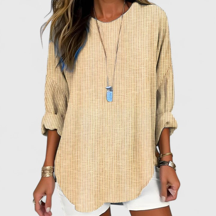 Eliana | Comfortable Blouse with Striped Relaxed Fit Design