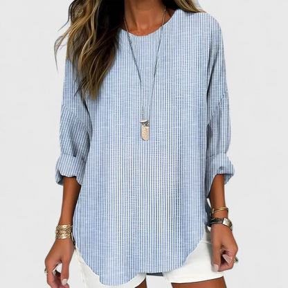 Eliana | Comfortable Blouse with Striped Relaxed Fit Design