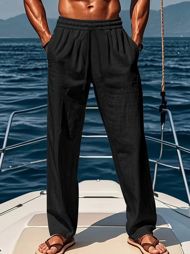 Timothy | Men’s elegant linen pants with relaxed wide leg