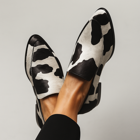 Zanlora | Women Loafers with Slip On Design and Pattern Detail