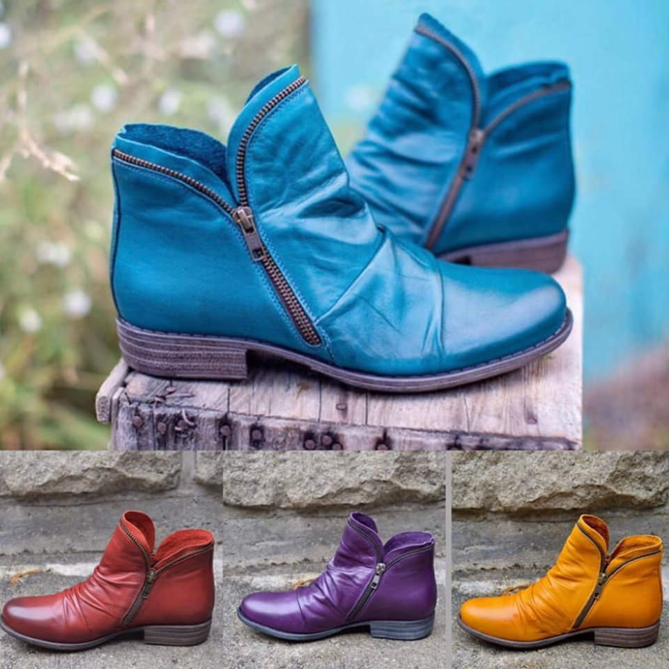 Grace | Trendy Ankle Boots with Side Zipper