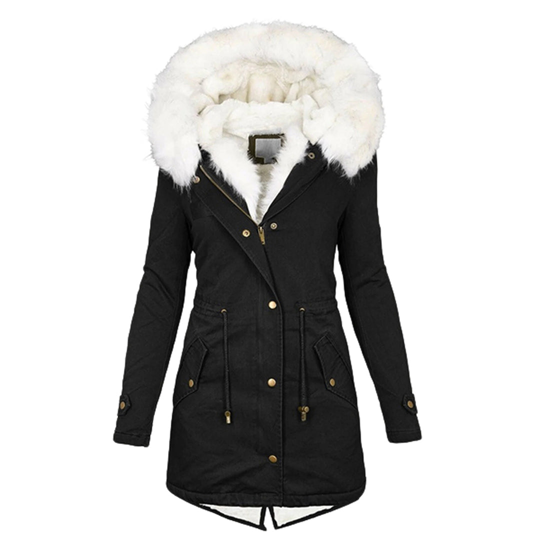 Heather | Elegant Winter Jacket with Hood and Button Details