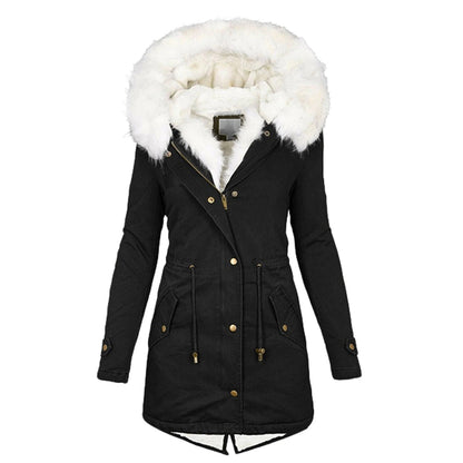 Heather | Elegant Winter Jacket with Hood and Button Details