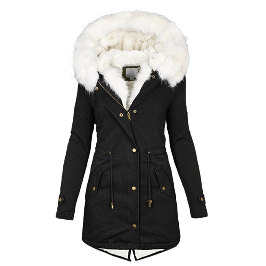 Heather | Elegant Winter Jacket with Hood and Button Details