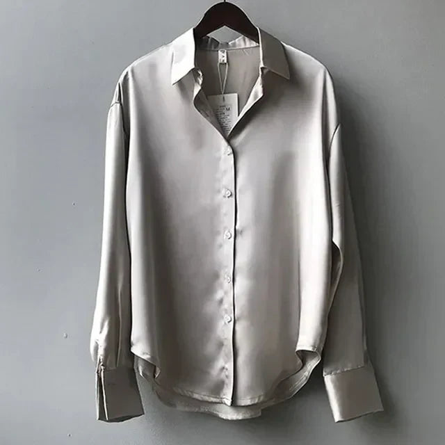 Rhea | Women elegant blouse with button down and relaxed fit