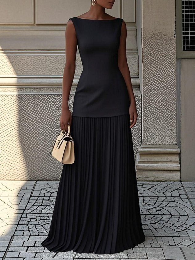 Rosanna | Sleeveless Dress With Flowing Pleats