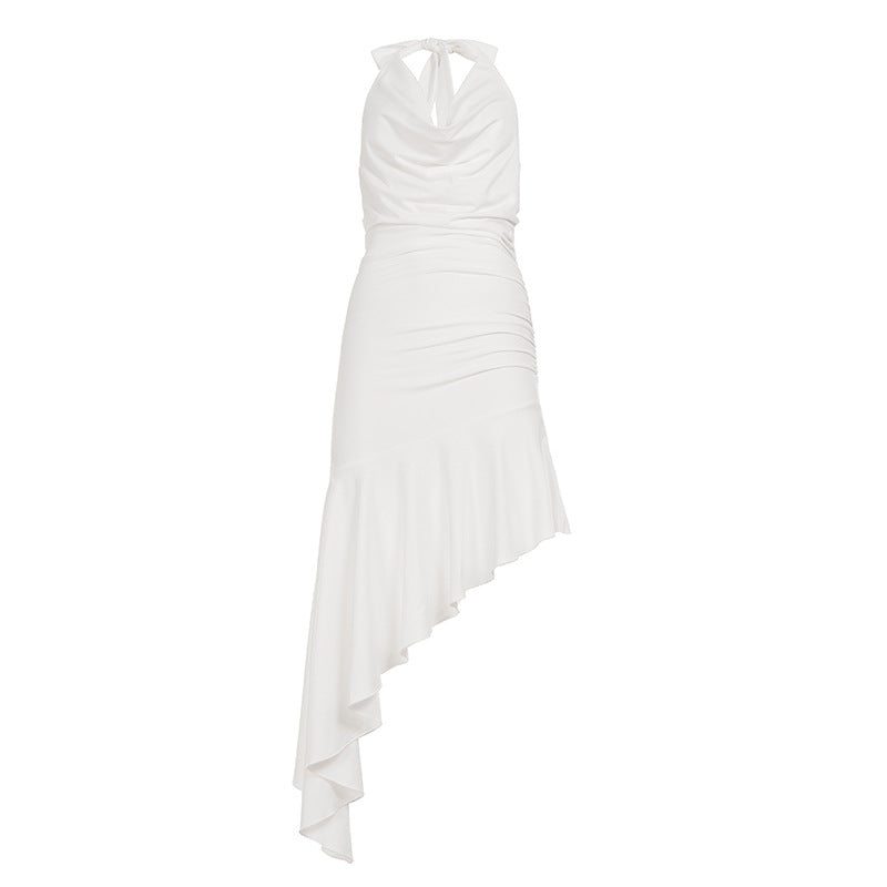 Francesca | Women’s elegant halterneck maxi dress with ruffles