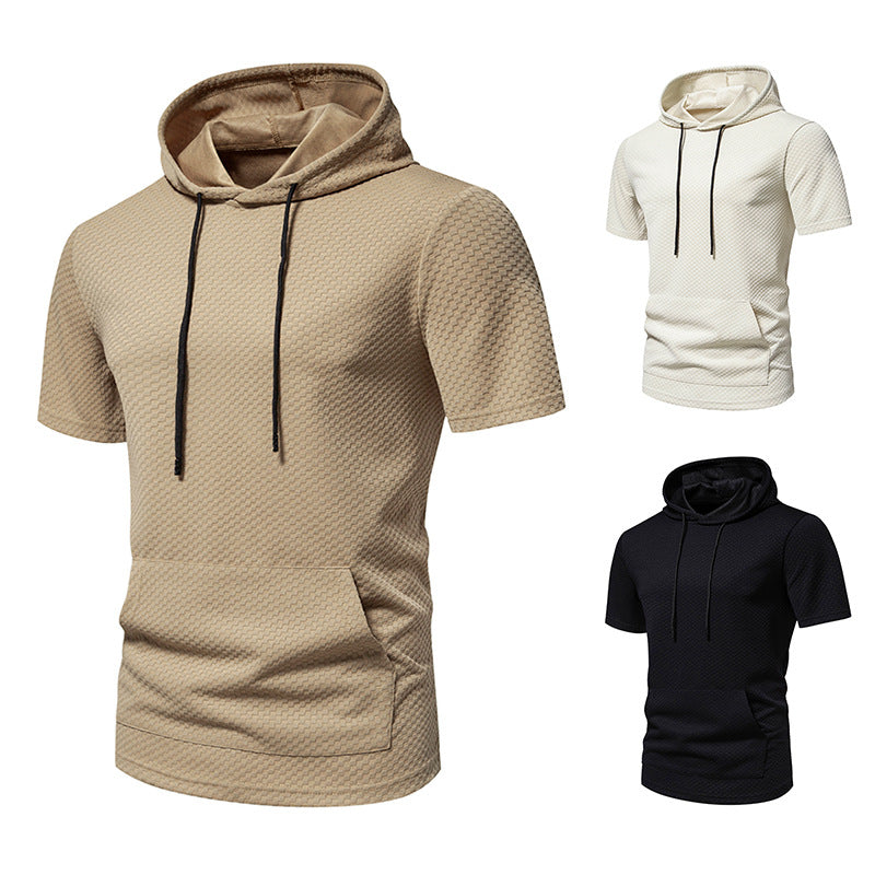 Levi | Men's Short-Sleeve Hoodie with Drawstring