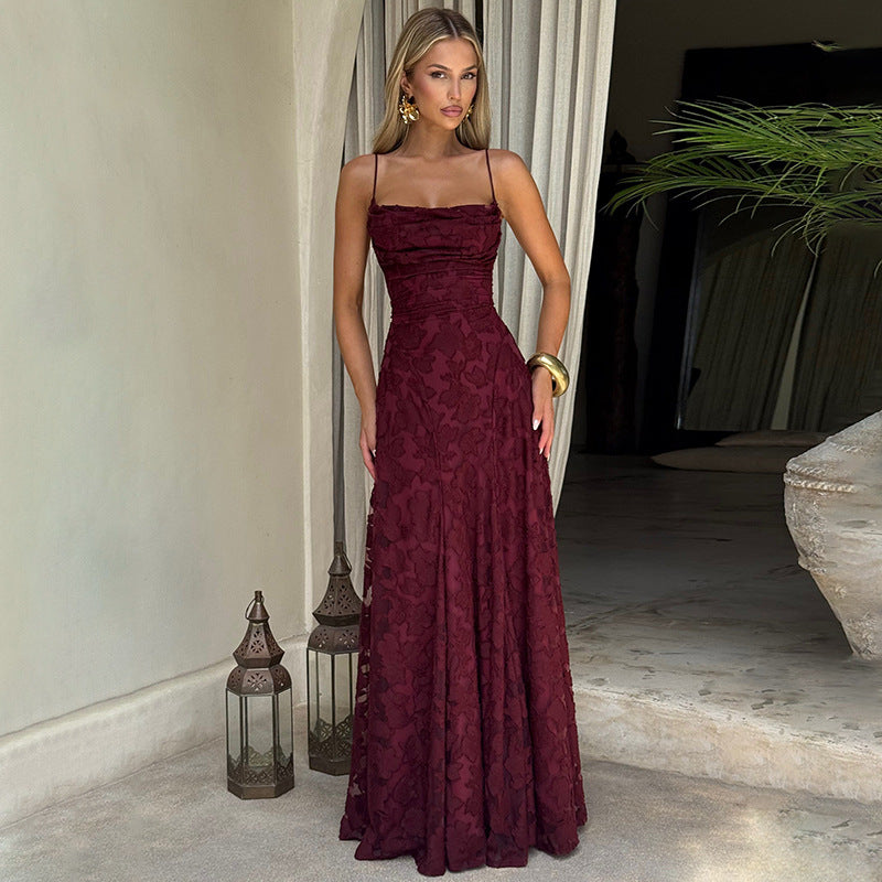 Mia | Women's Elegant Evening Dress with Floral Pattern