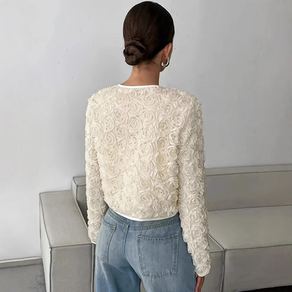 Ella | Women's Blazer Jacket with Floral Appliqués