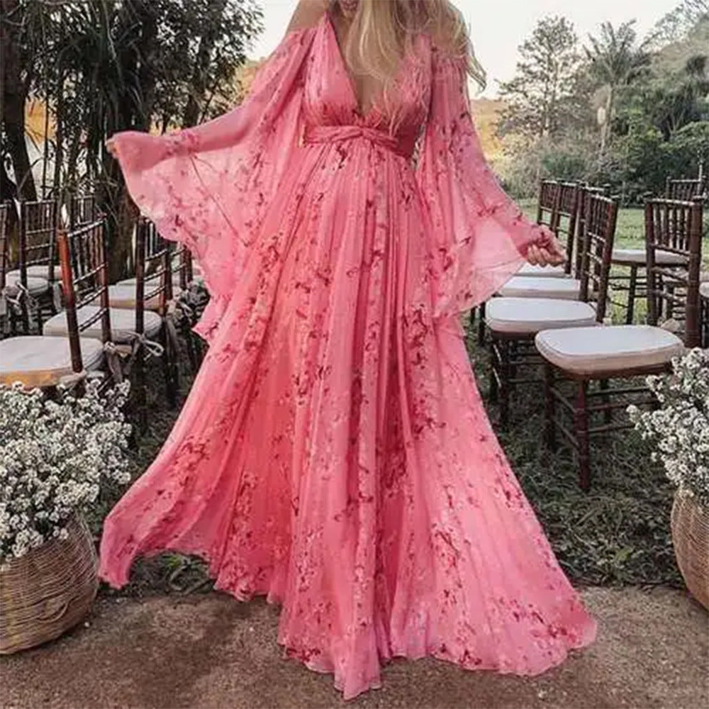 Galina | Women’s Floral Print Maxi Dress | Elegant