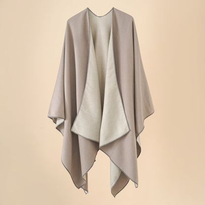Amelia | Women's Elegant Wool Blend Poncho with Soft Fit
