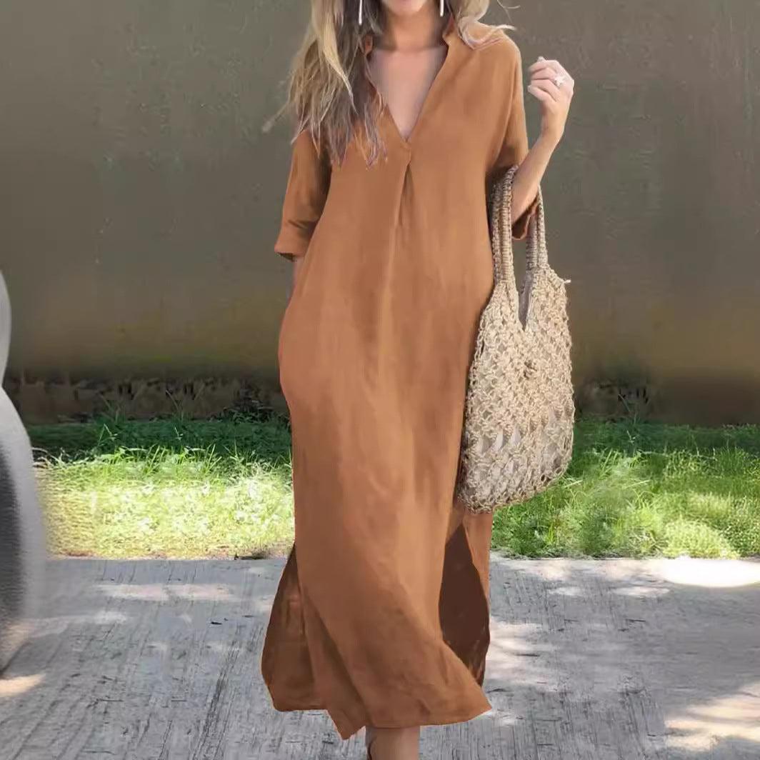 Delphia | Women’s Airy Fabric Maxi Dress | Elegant