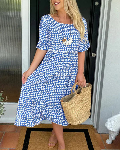 Isabella | Women's tiered printed midi summer dress with flowy fit