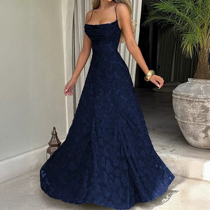 Elowen | Women’s maxi dress with floral lace appliqués