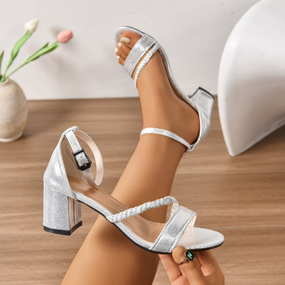 Felicity | Women’s block heel sandals with braided straps