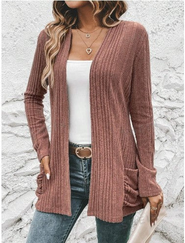 Grace | Women's Cardigan with Open Design and Pockets