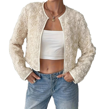 Ella | Women's Blazer Jacket with Floral Appliqués
