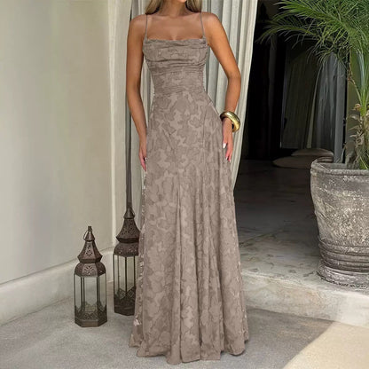 Elowen | Women’s maxi dress with floral lace appliqués