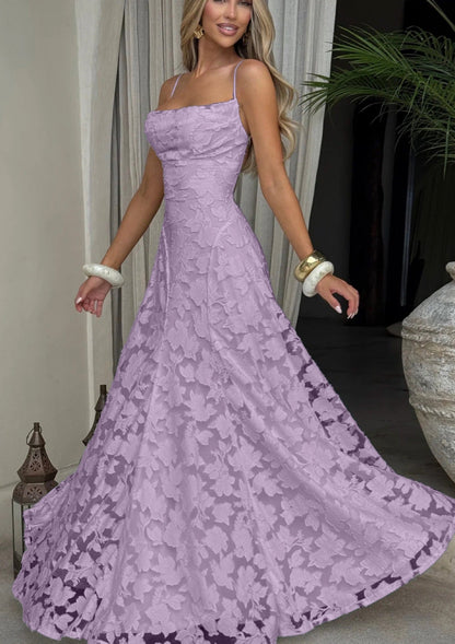 Elowen | Women’s maxi dress with floral lace appliqués