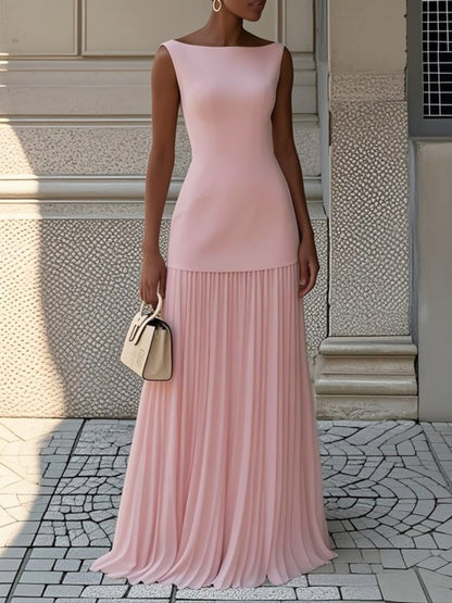 Ellison | Women’s Sleeveless Maxi Dress with Pleated Skirt | Sleeveless