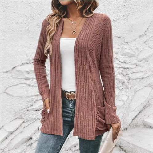 Grace | Women's Cardigan with Open Design and Pockets