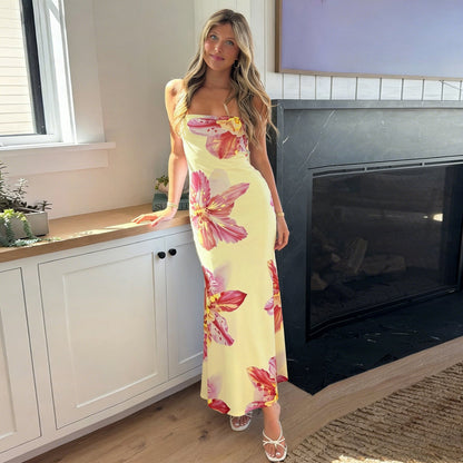 Isadora | Women’s floral maxi dress with adjustable straps