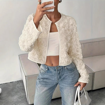 Ella | Women's Blazer Jacket with Floral Appliqués