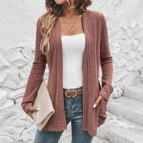 Grace | Women's Cardigan with Open Design and Pockets