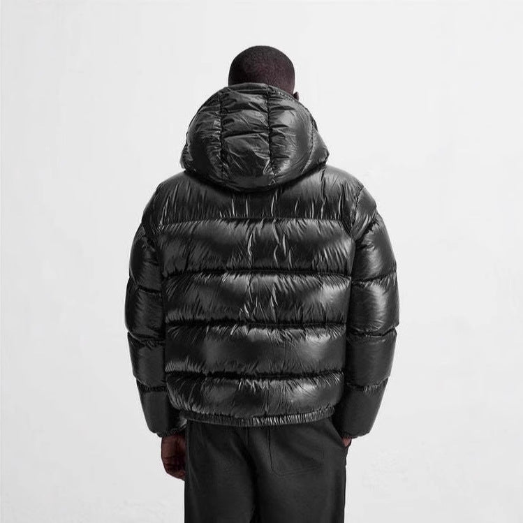 Daniel | Men's Glossy Quilted Jacket with Adjustable Hood