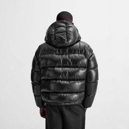 Daniel | Men's Glossy Quilted Jacket with Adjustable Hood