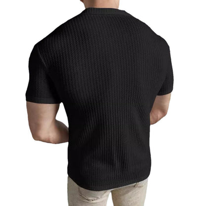 Paul | Men's Textured Short Sleeve Shirt with Button Details