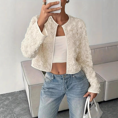Ella | Women's Blazer Jacket with Floral Appliqués