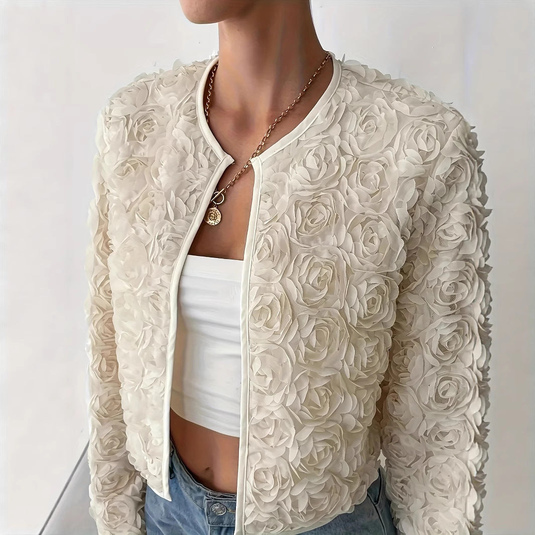 Ella | Women's Blazer Jacket with Floral Appliqués