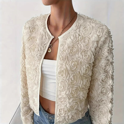 Ella | Women's Blazer Jacket with Floral Appliqués