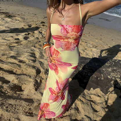 Isadora | Women’s floral maxi dress with adjustable straps