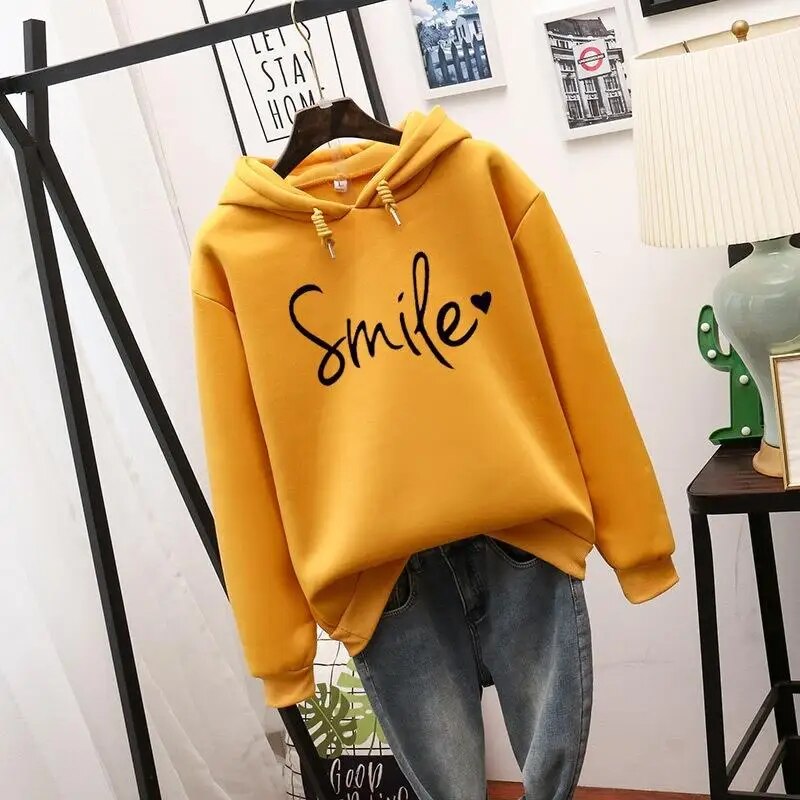Stella | Women's Casual Smile Hoodie with Drawstring