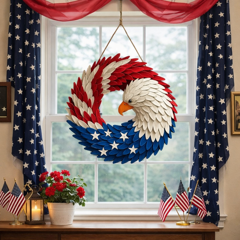 Frank | Patriotic Eagle Wreath Veterans Wall Art Decor