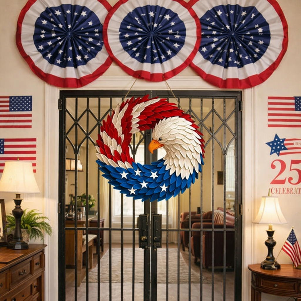 Frank | Patriotic Eagle Wreath Veterans Wall Art Decor
