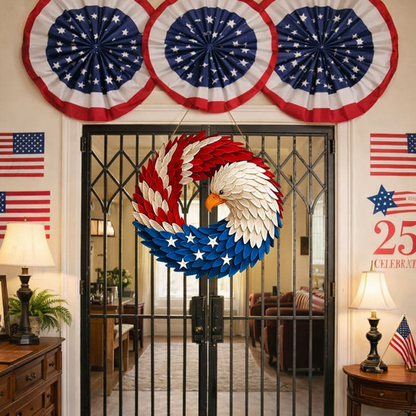 Frank | Patriotic Eagle Wreath Veterans Wall Art Decor