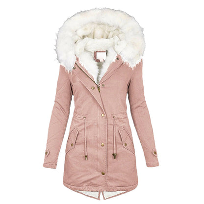 Heather | Elegant Winter Jacket with Hood and Button Details