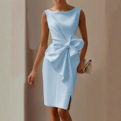 Fiona | Women’s Stylish Sleeveless Dress With Statement Bow Detail