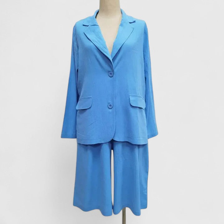 Delmira | Women Elegant Suit Set with Blazer and Matching Shorts Two Piece Outfit