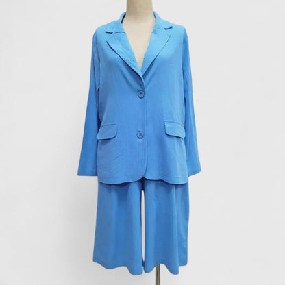 Delmira | Women Elegant Suit Set with Blazer and Matching Shorts Two Piece Outfit
