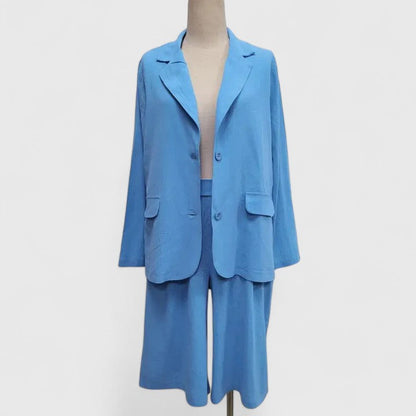 Delmira | Women Elegant Suit Set with Blazer and Matching Shorts Two Piece Outfit