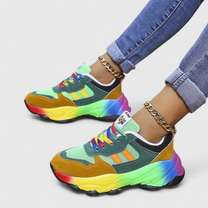 Zeno | Women’s Colorful Platform Running Sneakers | Laces