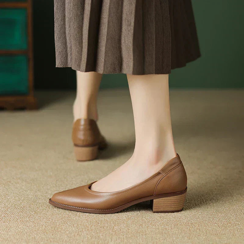 Sienna | Comfortable Low Block Heel Pumps