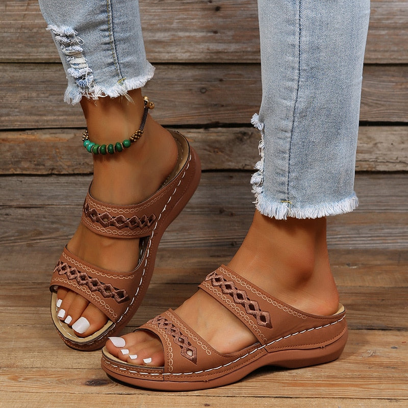Octavia | Women’s Double-Strap Summer Sandals with Padded Footbed | Comfort