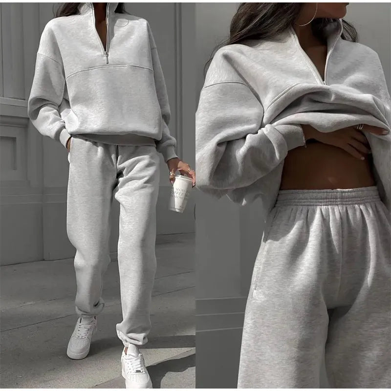 Amanda | Two-Piece Lounge Set with Elastic Waist Sweatpants
