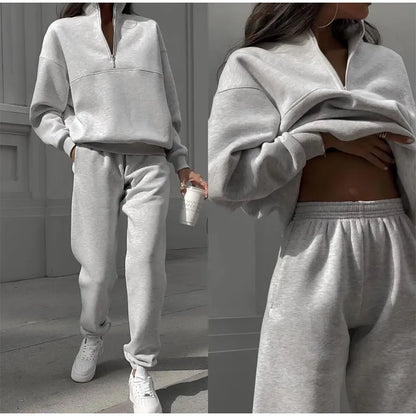 Amanda | Two-Piece Lounge Set with Elastic Waist Sweatpants